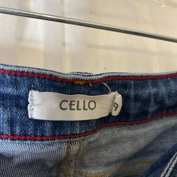 Cello Blue Denim Distressed Straight Leg Jeans - Picture 2 of 5